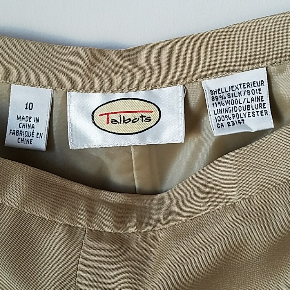 Tan Silk Talbots Silk Dress Pant Size 10 - Picture 4 of 6